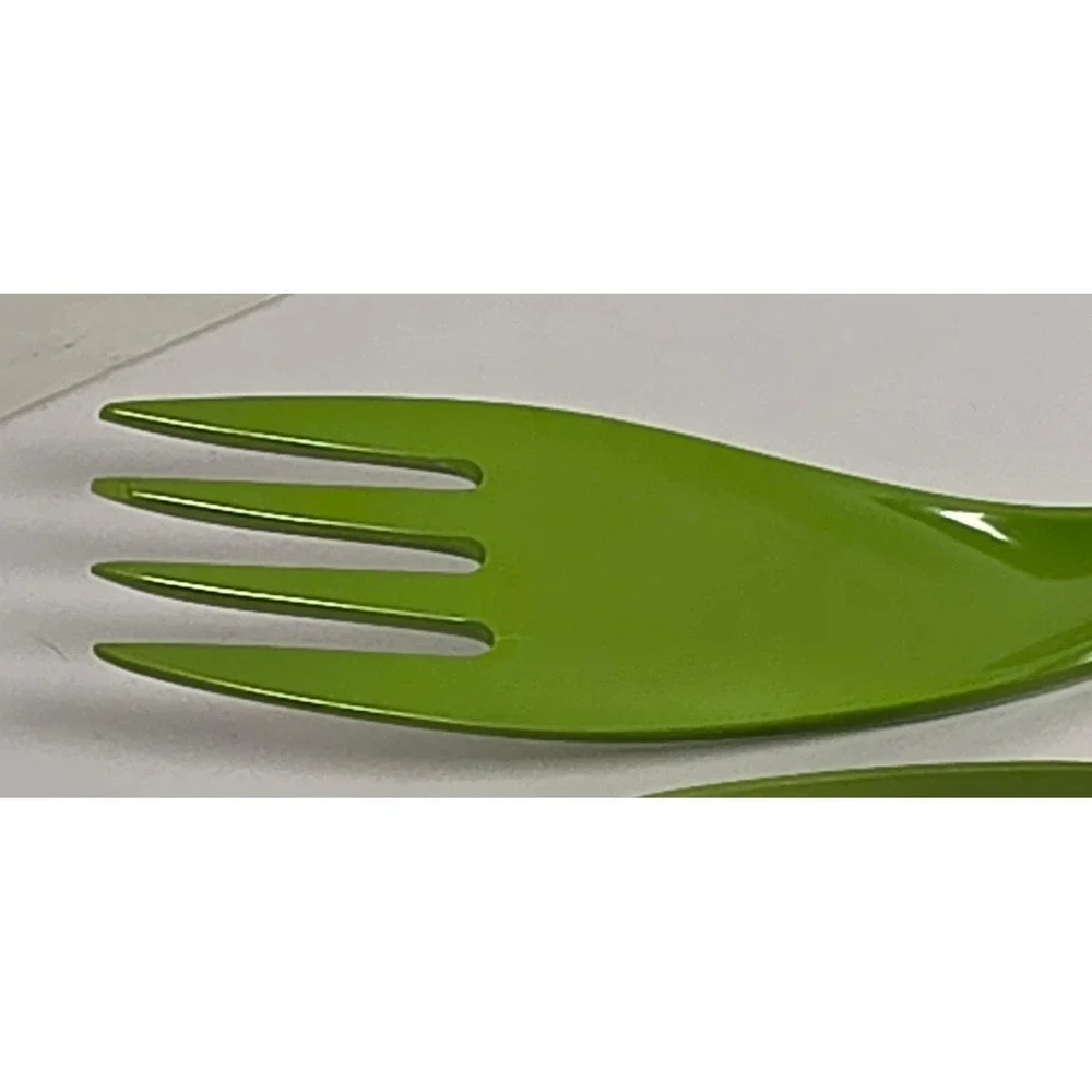 Vtg Rosti Mepal Hutzler Melamine Utensil Set 3 Avocado Green Spatula Fork Spoon